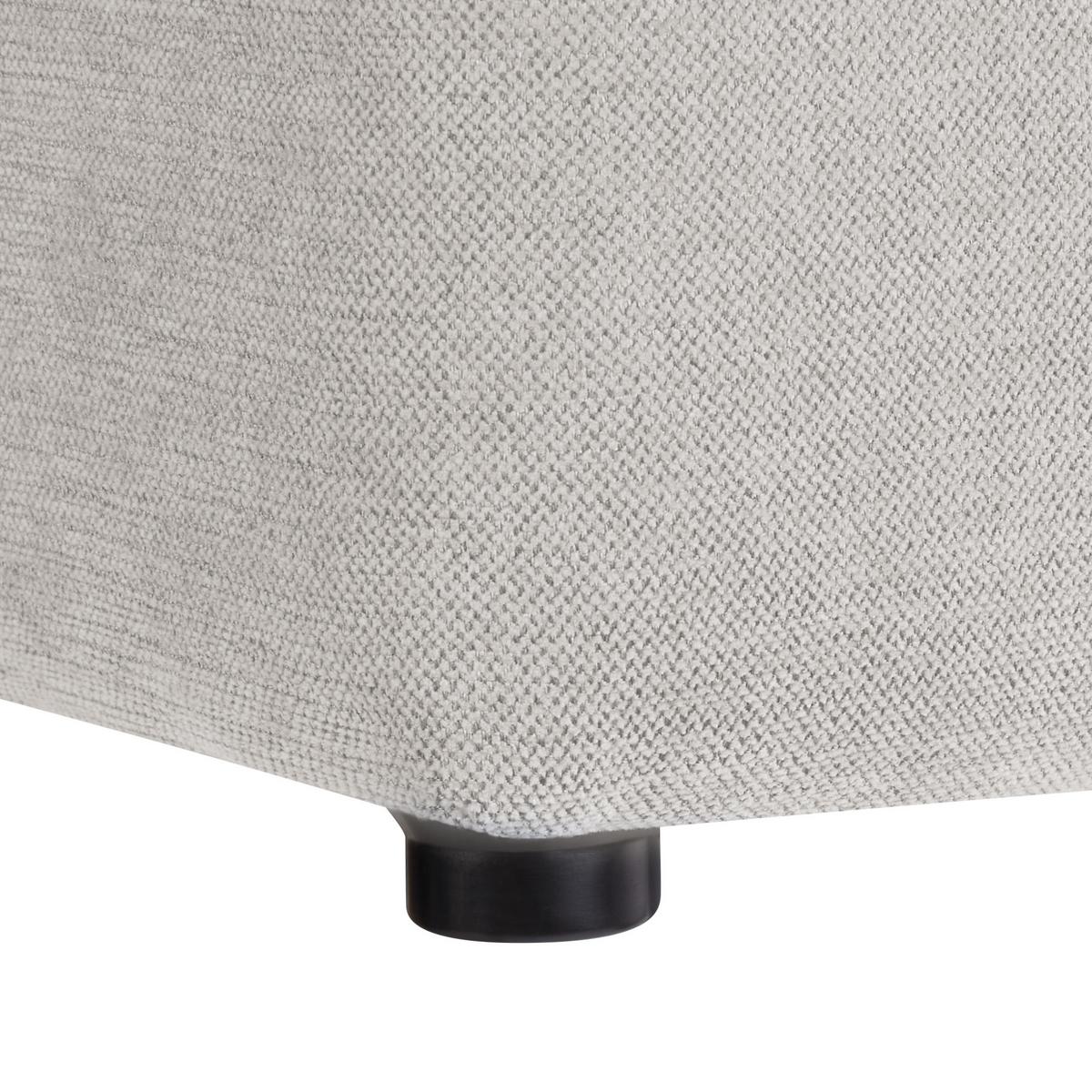 POUF Stoff Hellgrau Kansas - Hellgrau, Textil (38/39/38cm) - Beliani