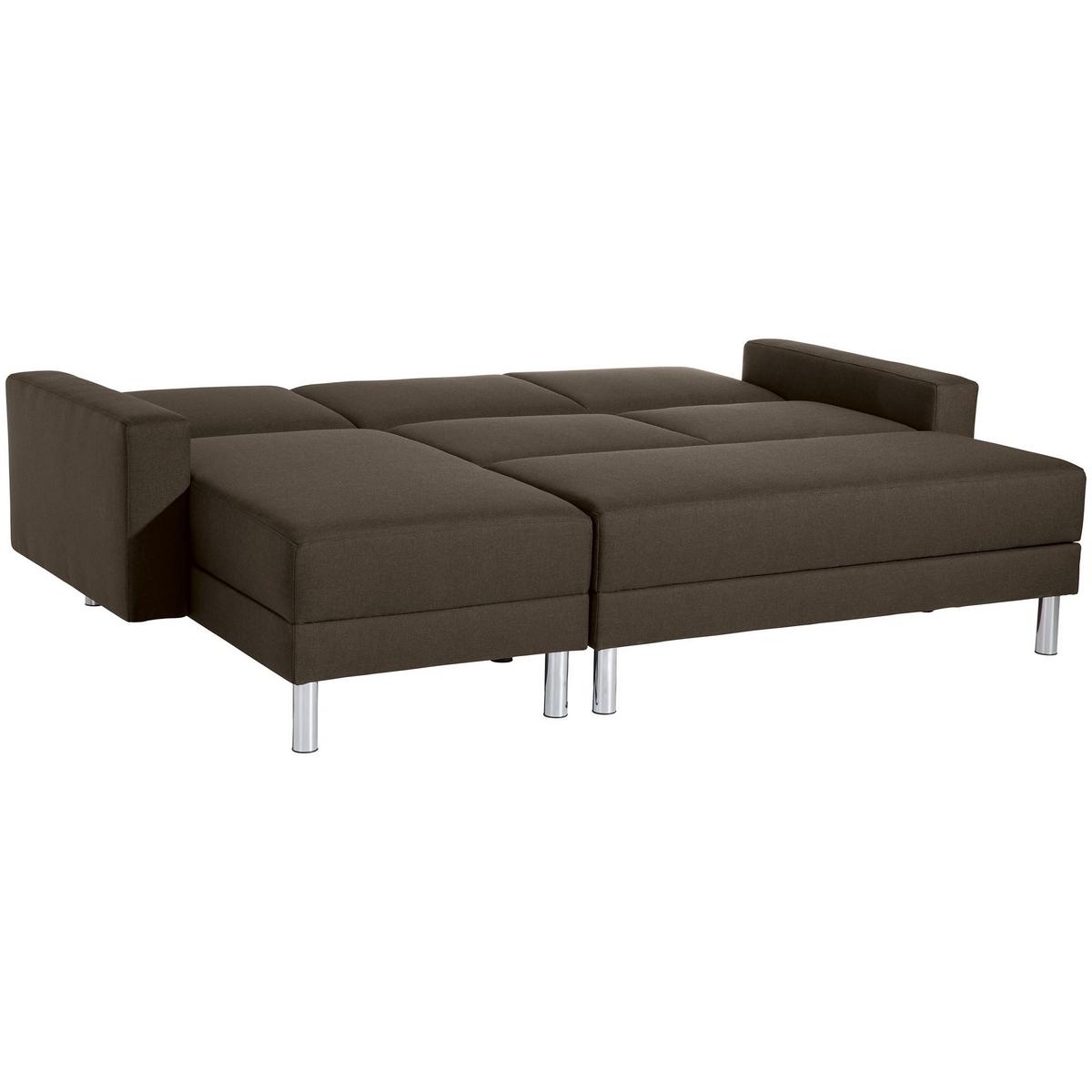 FUNKTIONSSOFA mit Hocker Katryna Flachgewebe braun - Braun, Kunststoff (144/92/230cm) - 58aufmkessel