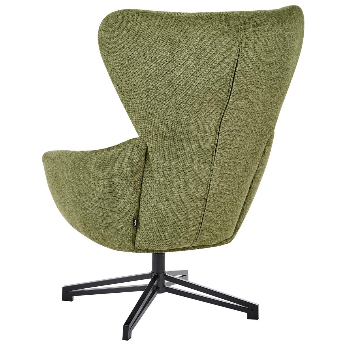 DREHSESSEL Stoff Grün Dalen - Grün, Textil (76/111/87cm) - Beliani