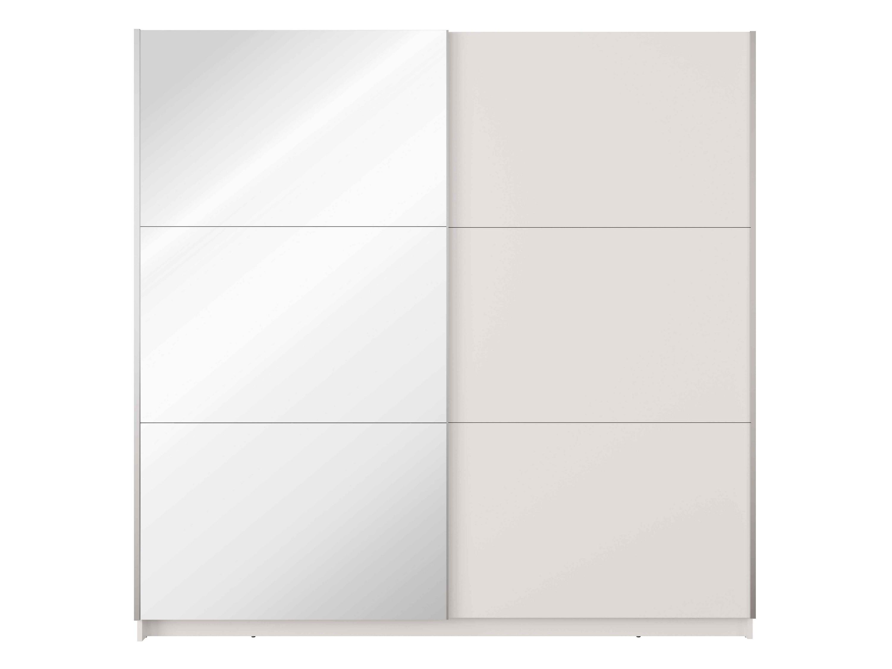 SCHWEBETÜRENSCHRANK ODRIK 200,6/207/55,3cm 2-türig mit Spiegel Weiß - Weiß, Holzwerkstoff (200.6/207/55.3cm) - MASSENO