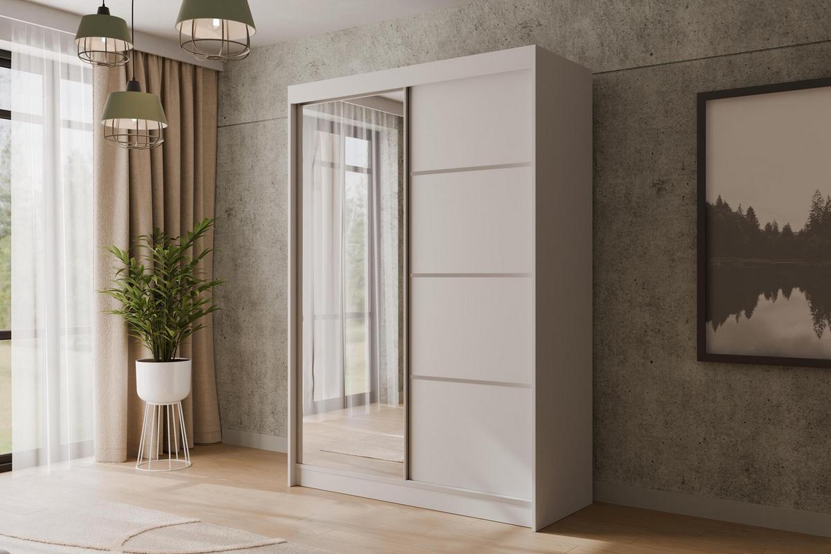 KLEIDERSCHRANK PAOKI - 150 cm - Weiß - Weiß, Holzwerkstoff (150/215/61cm) - ALTDECOR