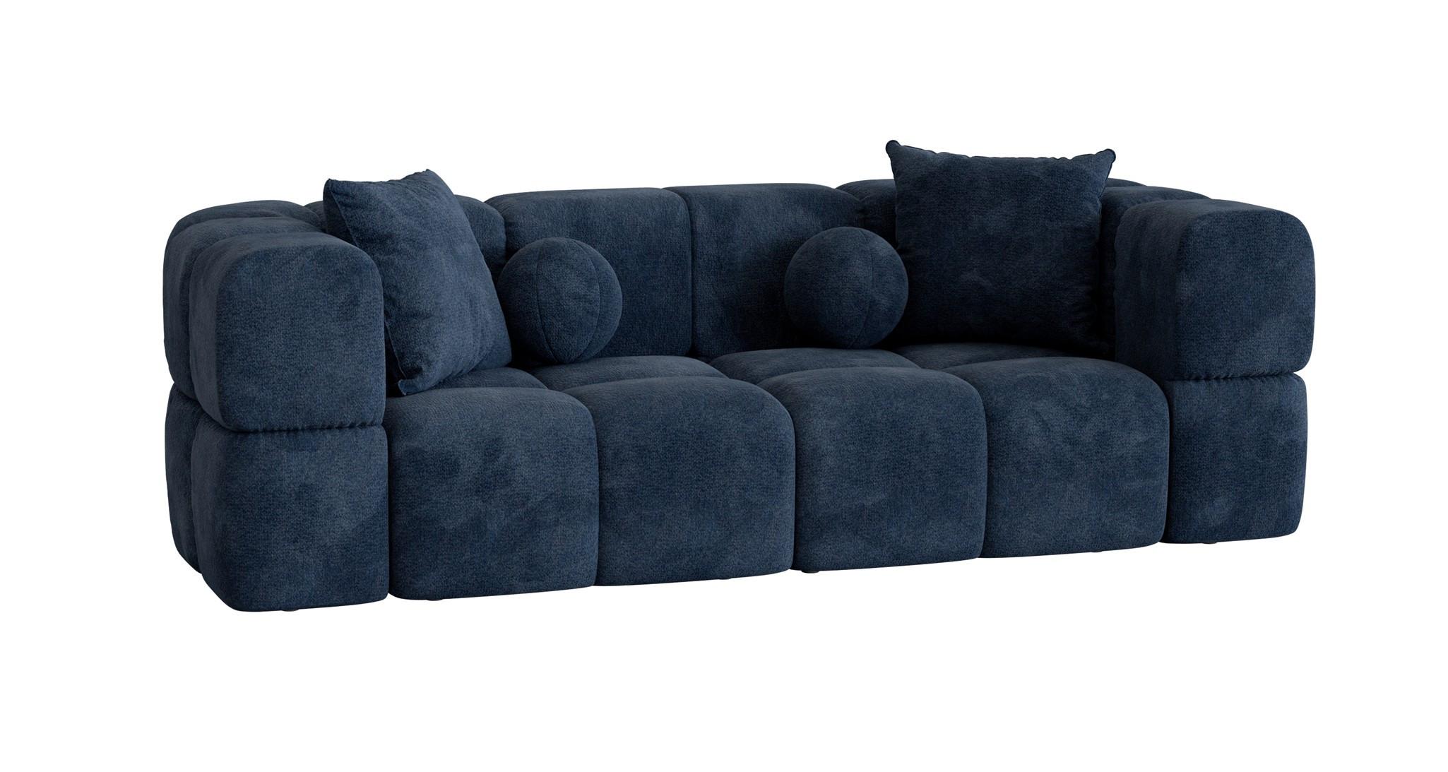 SOFA 3-sitzer Vega - Blau, Holzwerkstoff/Textil (250/77/103cm) - Fun Möbel