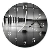 WANDUHR aus Glas Ø30 cm - Meer - Schwarz, Glas (30/30/0.4cm) - TULUP