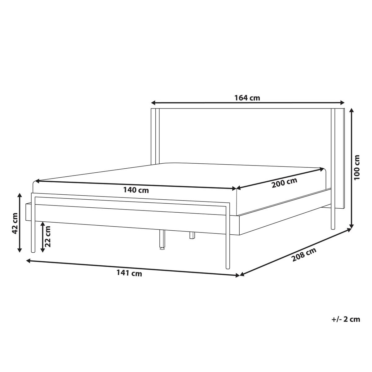 BETT mit Lattenrost 140x200 cm Dunkler Holzfarbton Libermont - Dunkelbraun, Holzwerkstoff (140/200cm) - Beliani