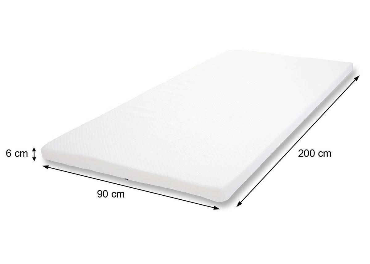 KALTSCHAUM-MATRATZENTOPPER 6CM Weiß - Weiß, Textil (200/90/6cm) - MCW
