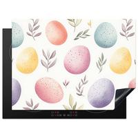 HERDABDECKPLATTE Eier - Bunt - Muster Induktionsmatte 71x52 cm - Weiß, Kunststoff (71/52/0.2cm) - MuchoWow
