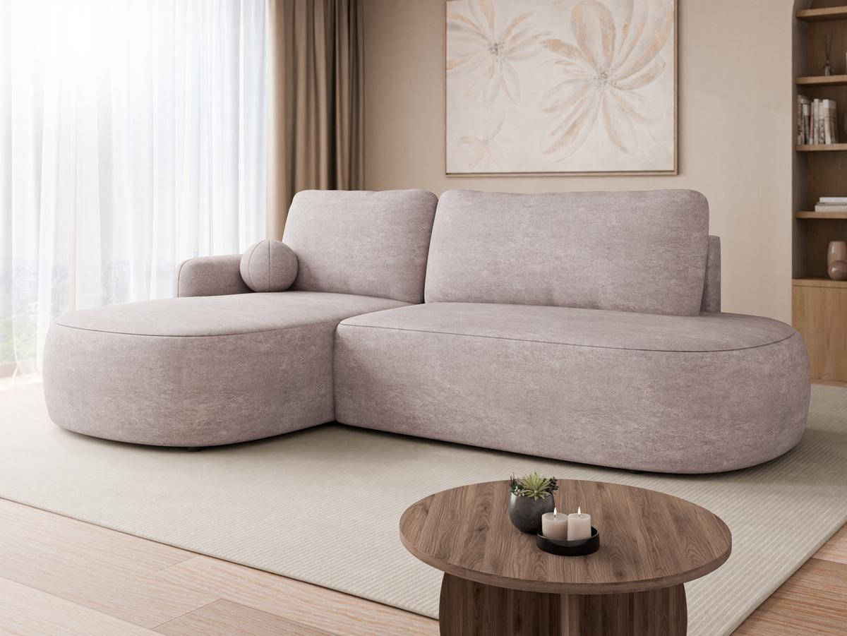 ECKSOFA Loridu O Premium, Seite: Links - Hellrosa/Schwarz, Holz/Kunststoff (274/174cm) - MIRJAN24