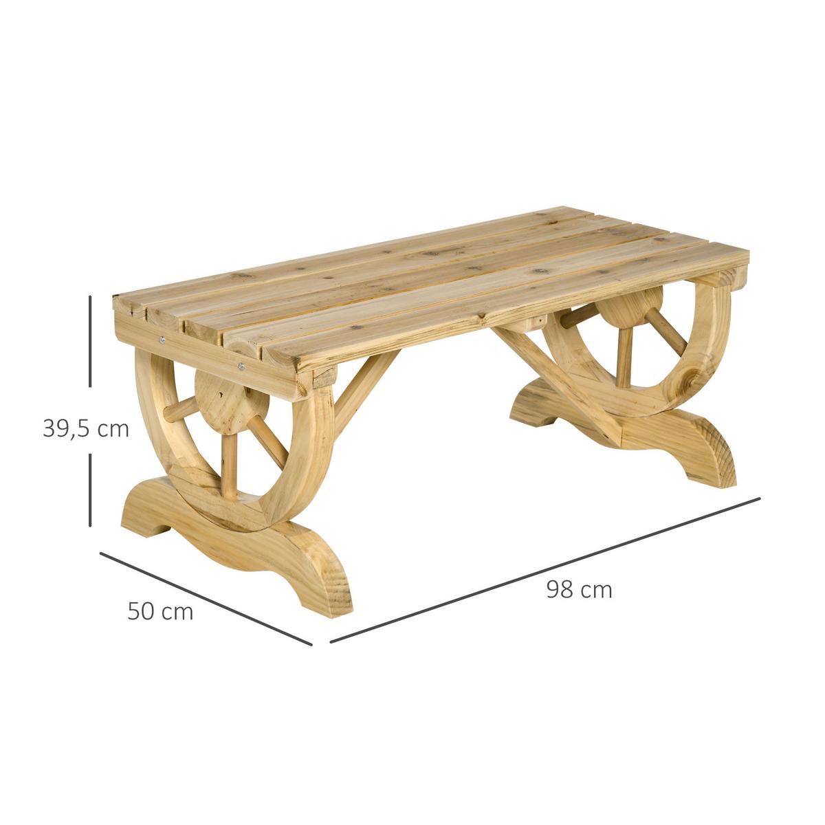 GARTENBANK, Wetterfest, Sitzbank, Gartenmöbel, Rustikale Bank, Holz, Natur - Fichtefarben, Holz (50/39.5/98cm) - Outsunny