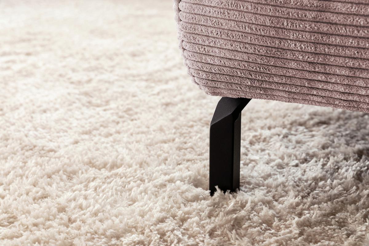 ECKSOFA DELIA Pink Cord - Schwarz/Rosa, Textil/Metall (312/219cm) - KAWOLA