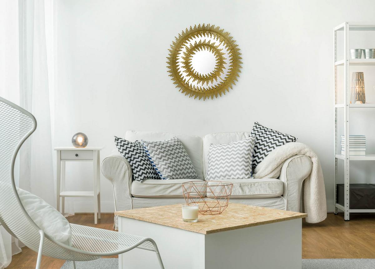 WANDSPIEGEL Gold 72/72 cm - Goldfarben, Metall (10.95/72/3cm) - KUNSTLOFT