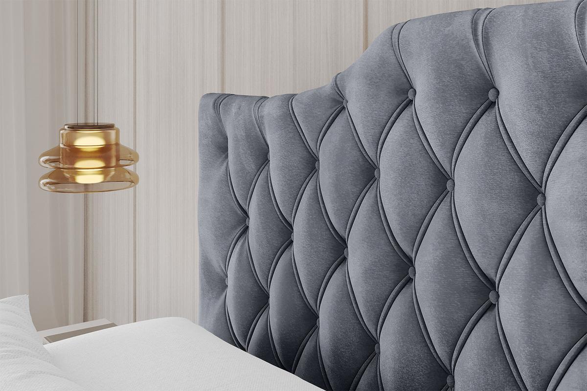 POLSTERBETT mit Bettkasten, Fußteil und Lattenrost, Boxbett mit Matratze H3/H4 - FALIO-Z 120x200 Grau - Grau, Holzwerkstoff/Textil (120/200cm) - ALTDECOR