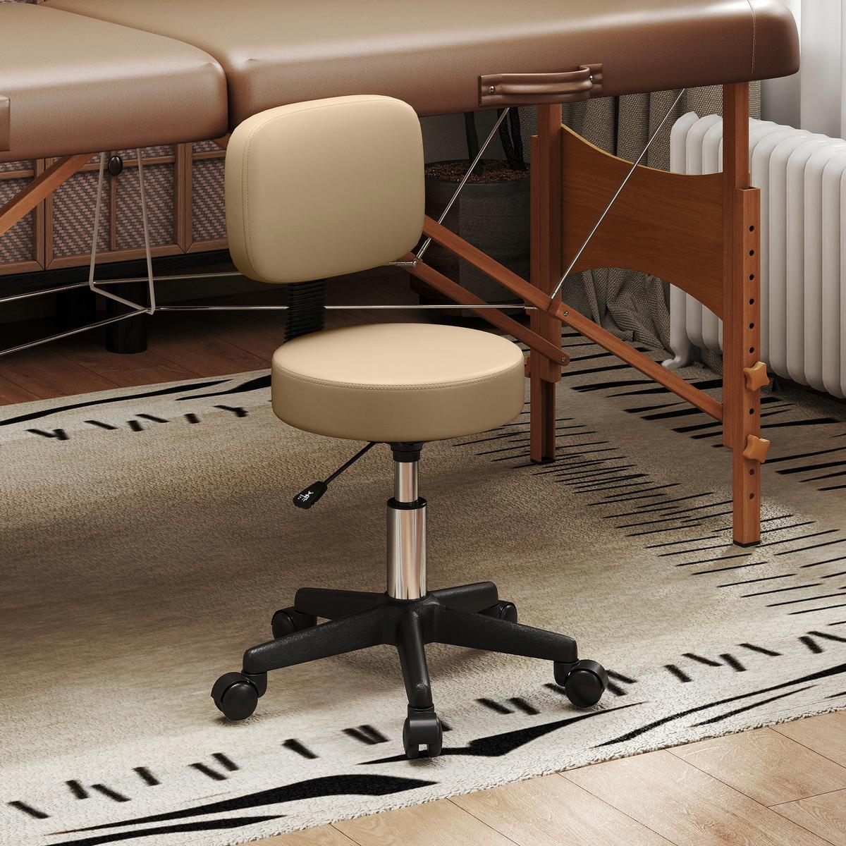 SALONHOCKER Kunstleder Schaumstoff Braun - Hellbraun, Textil (35/84/35cm) - HOMCOM
