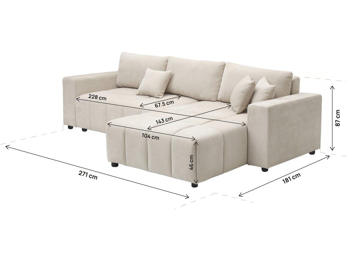 ECKSOFA george beige - Beige, Textil (181/271cm) - Habitat Garten