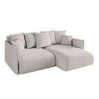 ECKSOFA Ottomane rechts ONESK-L 216x177x72 Hellbraun Velours - Hellbraun, Holzwerkstoff/Kunststoff (177/216cm) - ALTDECOR