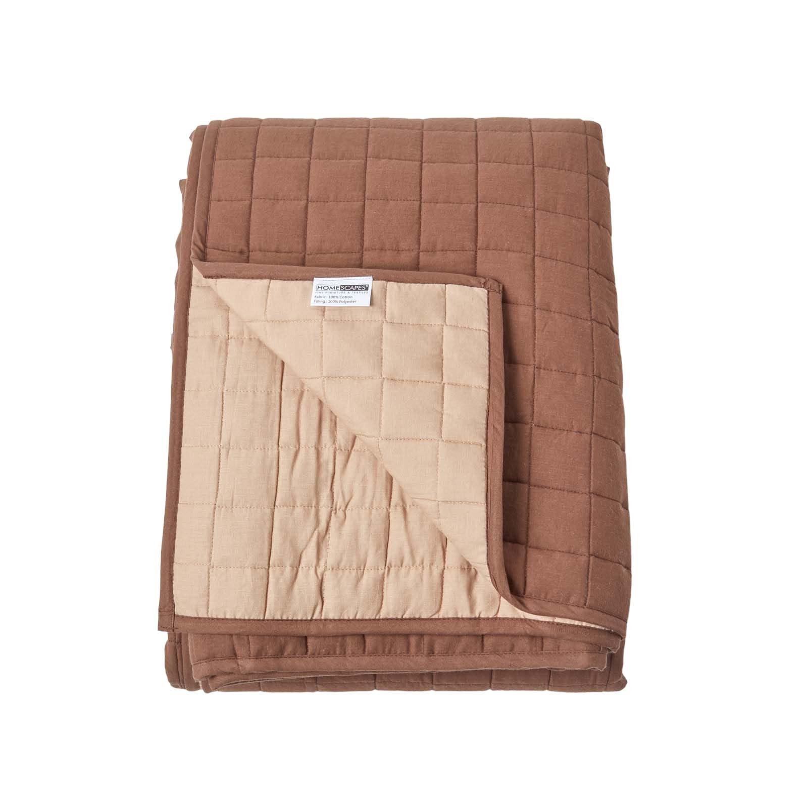 TAGESDECKE gesteppt mit Wende-Design, 150/200 cm - Braun, Textil (150/200cm) - Homescapes