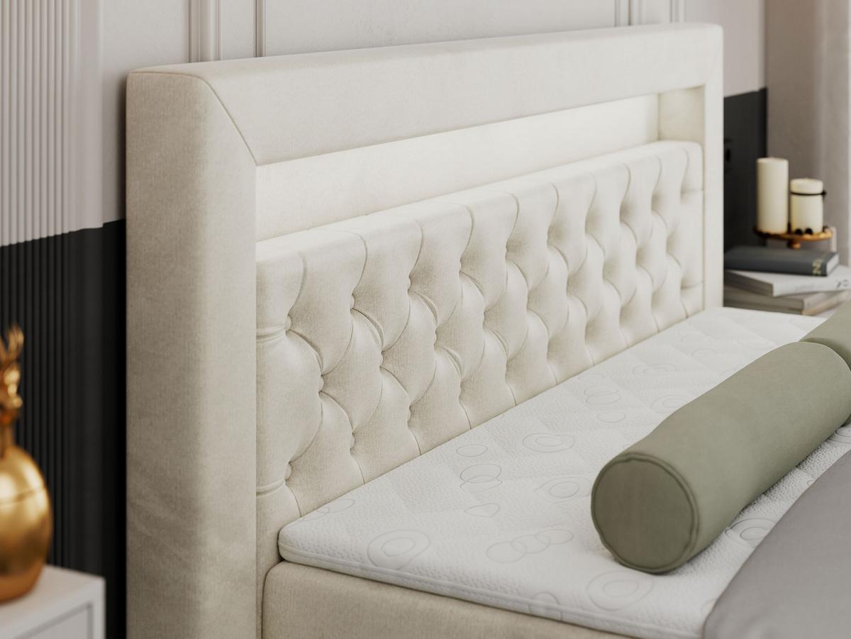 BOXBETT GOLD-9 LED 200/200 Beige Velvet - H4 - Beige, Holz/Textil (200/200cm) - MKS