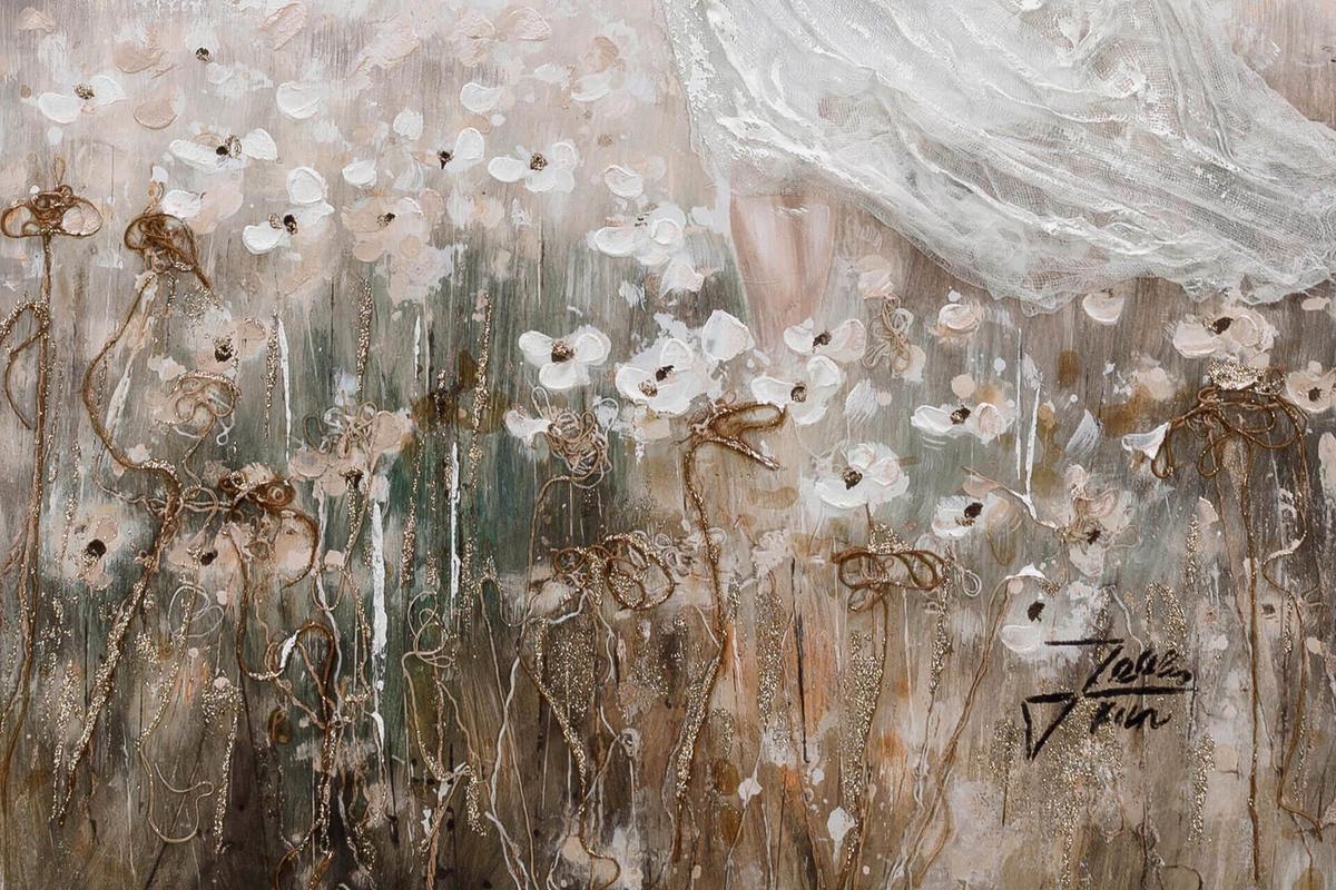 ACRYLBILD HANDGEMALT 60/90 cm - Beige, Holz/Textil (60/90cm) - KUNSTLOFT