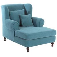 SESSEL XXL Karley Bezug Veloursstoff Buche nussbaum dunkel / petrol - Blau, Kunststoff (103/103/149cm) - 58aufmkessel