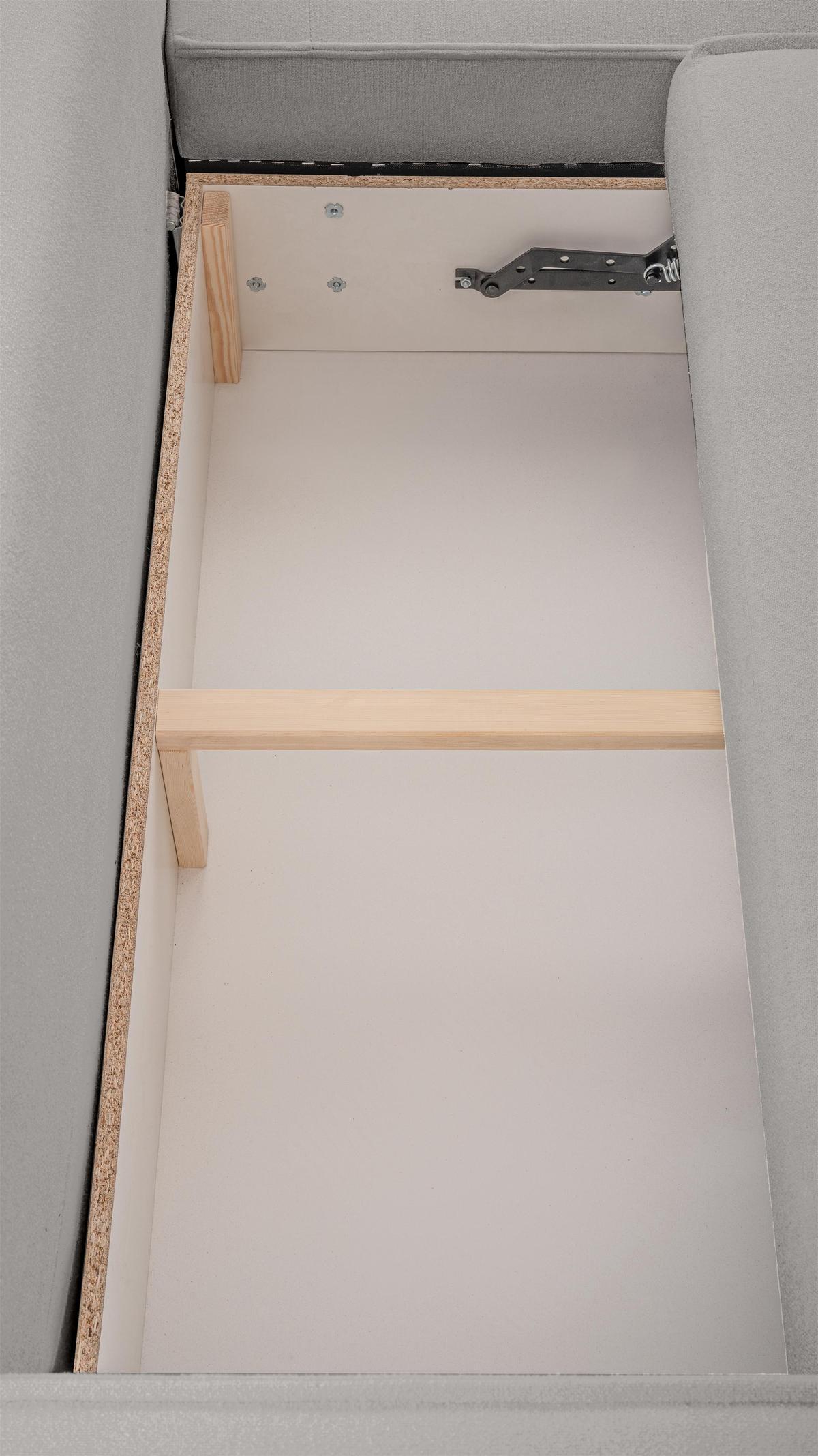 WOHNLANDSCHAFT Ablia Hellgrau 364/168/87 cm mit Schlaffunktion - Hellgrau/Schwarz, Kunststoff/Textil (364/87/168cm) - AX Living