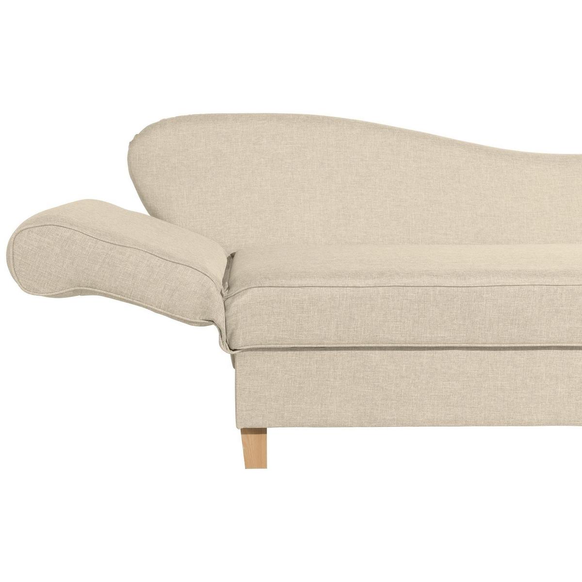 RECAMIERE mit Armteil links klappbar Katia Bezug Flachgewebe Buche natur / beige - Beige, Kunststoff (190/82/88cm) - 58aufmkessel