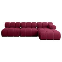 ECKSOFA modulares Sofa Razon-L2 - 285x160x70 cm Bordeauxrot Velours - Bordeaux, Holzwerkstoff/Textil (285/160cm) - ALTDECOR