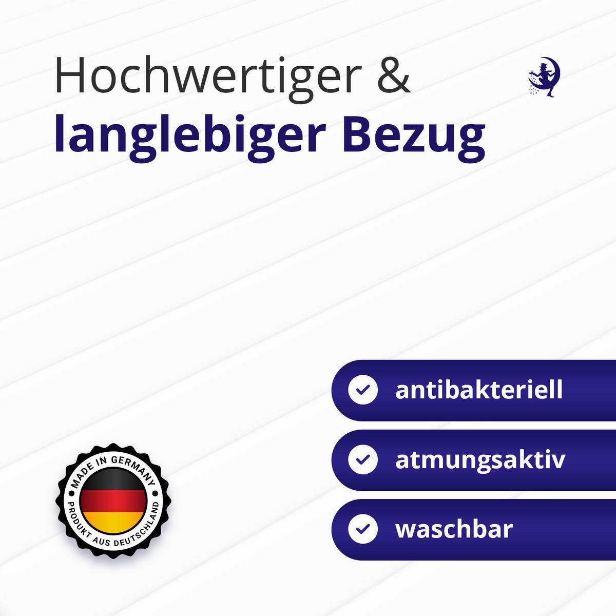 WENDEMATRATZE H2 H3 90x200 cm – 7 Zonen Matratze ca. 15 cm – ergonomische Kaltschaummatratze mit waschbarem Bezug - Weiß, Textil (90/200cm) - Mister Sandman