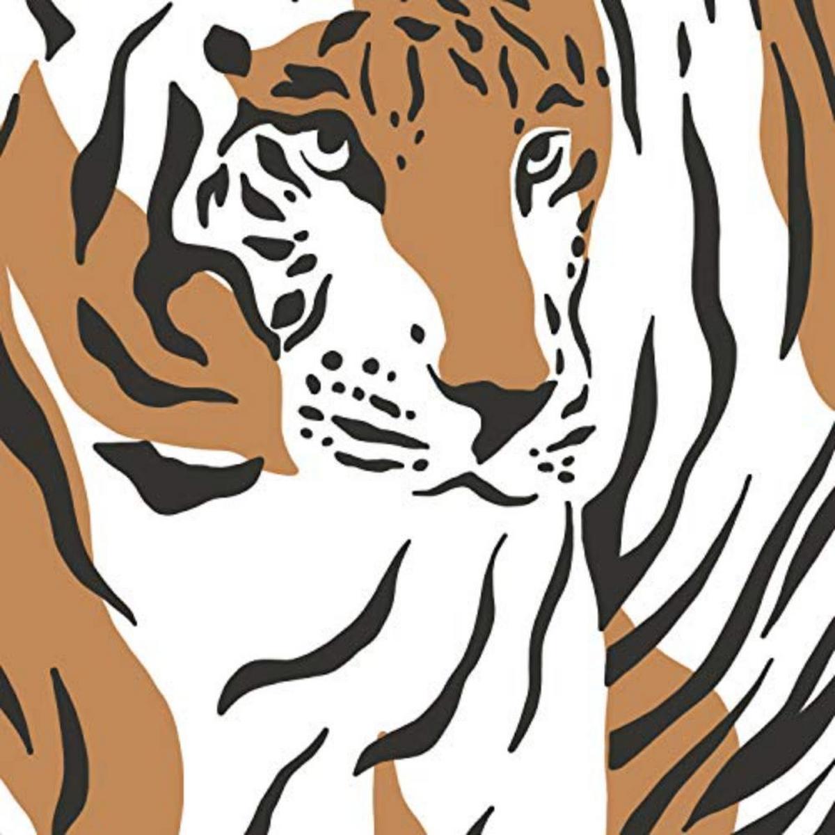 POSTER Set mit 4 Tiger ZebraKlinge, Blumen und Pflanzen aus dem Dschungel A4 Schwarzer Rahmen - Schwarz, Papier (29.7/3cm) - Nacnic