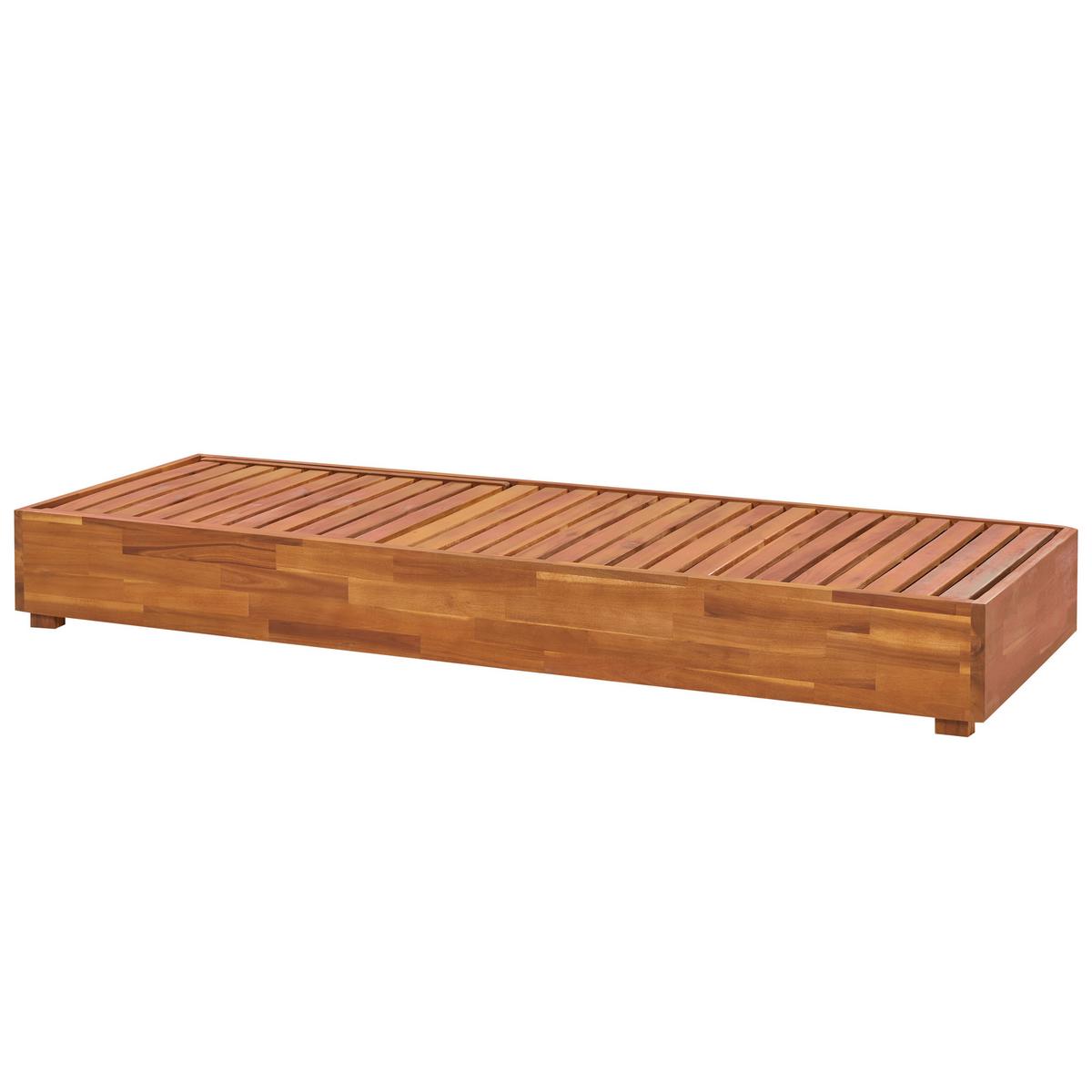 GARTENLIEGE hellbraun Fanano - Hellbraun, Holz (63/23/190cm) - Beliani