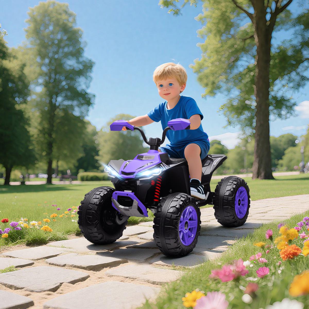 KINDER-ELEKTROQUAD 24V mit Vorwärts-, Rückwärtsfunktion, 2 Sitzer, Lila - Violett, Kunststoff (109/68.5/76cm) - AIYAPLAY