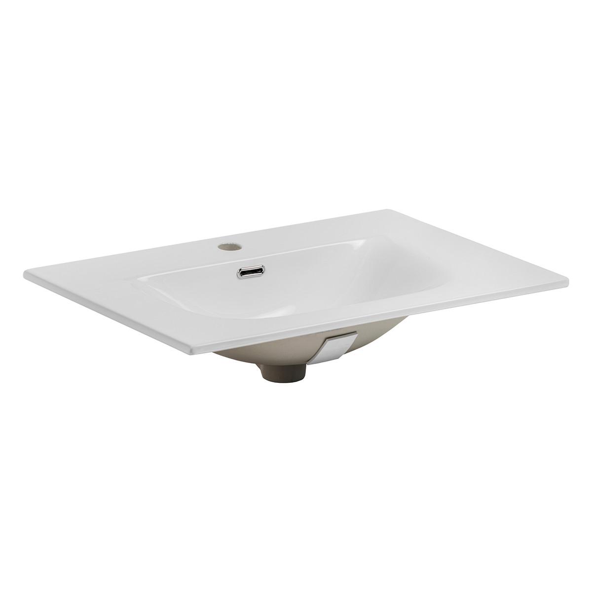 WASCHTISCH 71cm Mallory Beige und Holz - Braun, Holzwerkstoff (71/57/46cm) - Petits-meubles