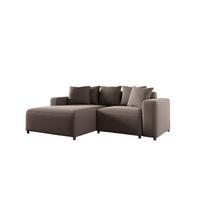 ECKSOFA Megan Xs In Salvador - Braun, Holzwerkstoff/Textil (240/165cm) - Fun Möbel