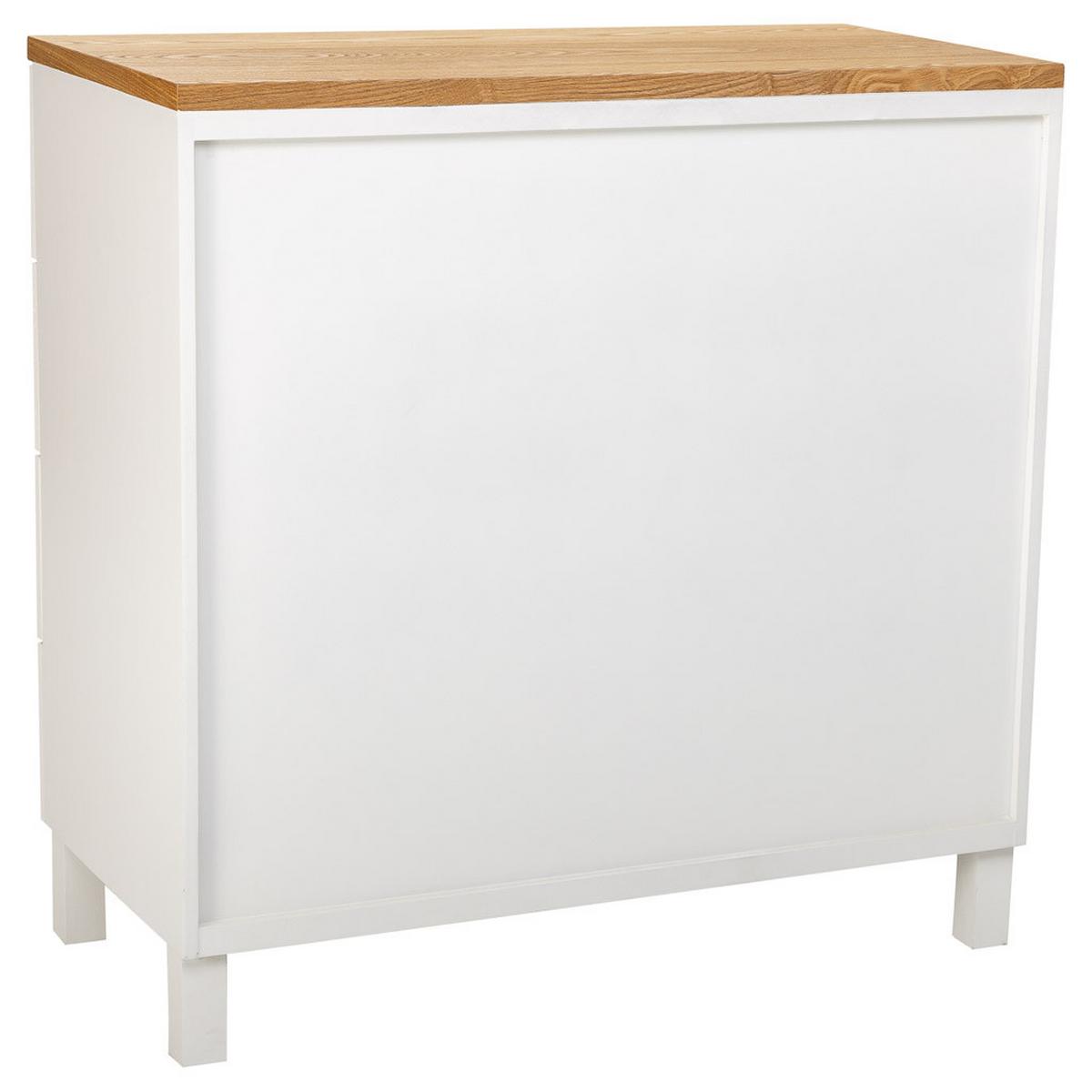 KOMMODE aus Holz mit 5 Schubladen 80x40x80,5 - Weiß, Holz (80/80/40cm) - Wanderlust