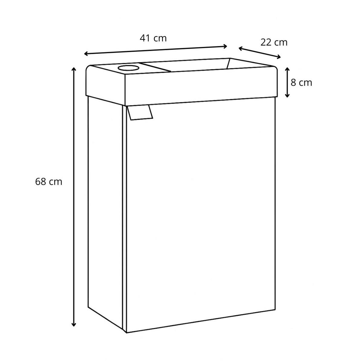 GÄSTE-WC-MÖBELSET Apollo 2 Teile Cashmere - 40 x 22 x 68 cm - Kaschmir, Holz (40/68/22cm) - Badplaats
