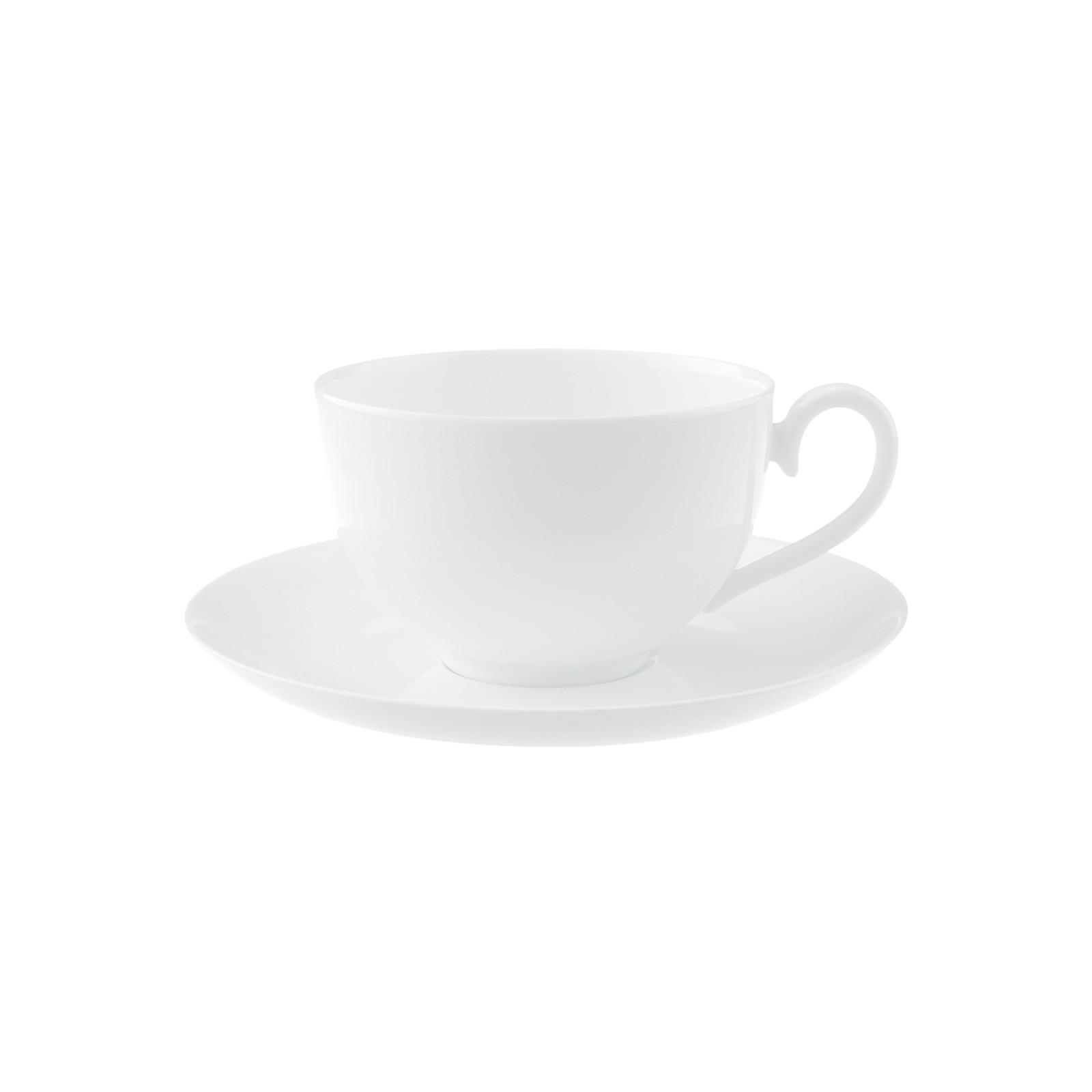 CAFÉ AU LAIT TASSE MIT UNTERTASSE Royal weiß 400 ml - Weiß, Keramik (18/9.3/18cm) - Villeroy & Boch