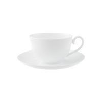 CAFÉ AU LAIT TASSE MIT UNTERTASSE Royal weiß 400 ml - Weiß, Keramik (18/9.3/18cm) - Villeroy & Boch