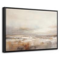 LEINWAND Bilder mit Rahmen - Kunst - Industriell - Grau - Braun - Abstrakt - 30x20 - Sandfarben, Textil (30/20cm) - MuchoWow