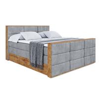 BOXSPRINGBETT mit Matratze H3|H4 und Lattenrost - LOLLI1-Z KING-160x200 - Grau Casablanca - Grau, Holzwerkstoff (160/200cm) - ALTDECOR