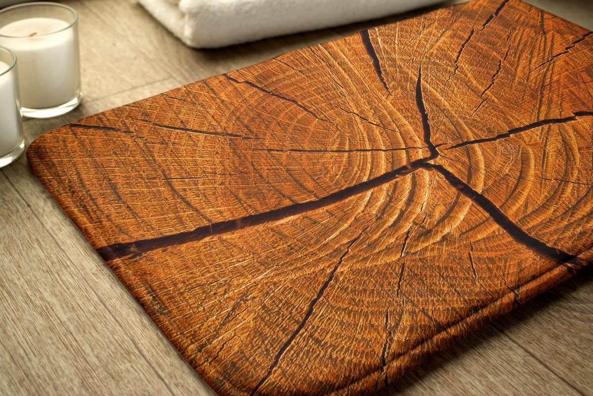 BADTEPPICH 90x60 cm Baumstamm - Cognac, Textil (90/60cm) - TULUP