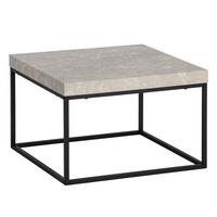 COUCHTISCH in Stein-Optik mit Metallbeinen im modernen Design, Beige 60x60x38 cm - Beige/Schwarz, Holzwerkstoff/Metall (60/60/38cm) - KADIMA DESIGN