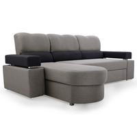 ECKSOFA Magic Schwarz/Grau Bahama 34 + Bahama 36 Ausführung: Links - Schwarz/Grau, Naturmaterialien (252/175cm) - imoebel24
