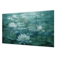FOTOTAPETE 416x254 cm - Wasserblumen - Schwarz, Textil (416/254cm) - Wallfluent