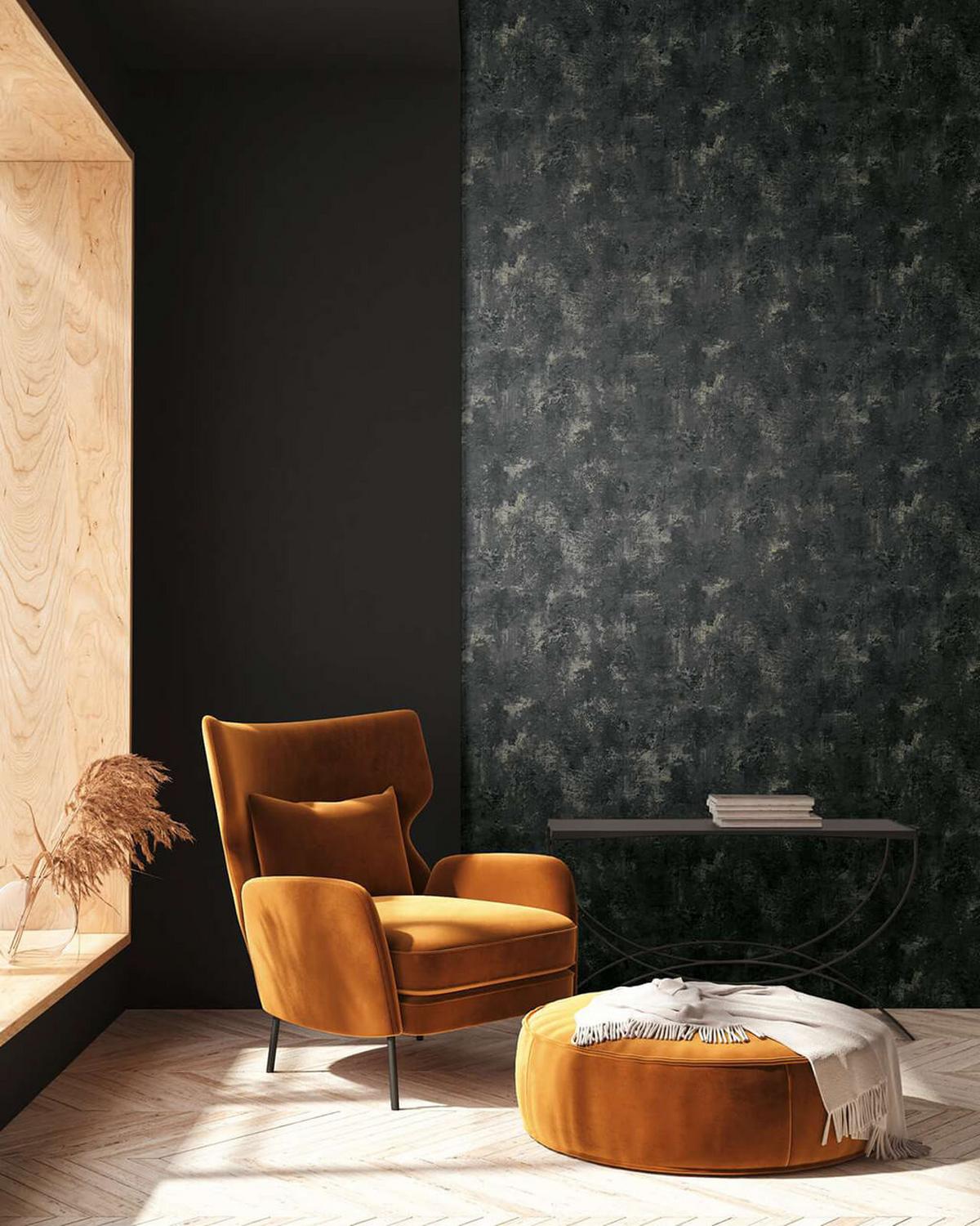 VLIESTAPETE Schwarz 53/1005 cm - Schwarz, Textil (53/1cm) - KUNSTLOFT