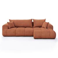 ECKSOFA MILANO Rechts mit Schlaffunktion und Bettkasten Orange - Orange, Kunststoff/Textil (265/145cm) - Idohome