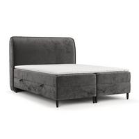 BOXBETT Lunaro 200/200 cm Stahl im Lotta Stoff - Graphitfarben/Schwarz, Holz/Holzwerkstoff (200/200cm) - AltaBeds