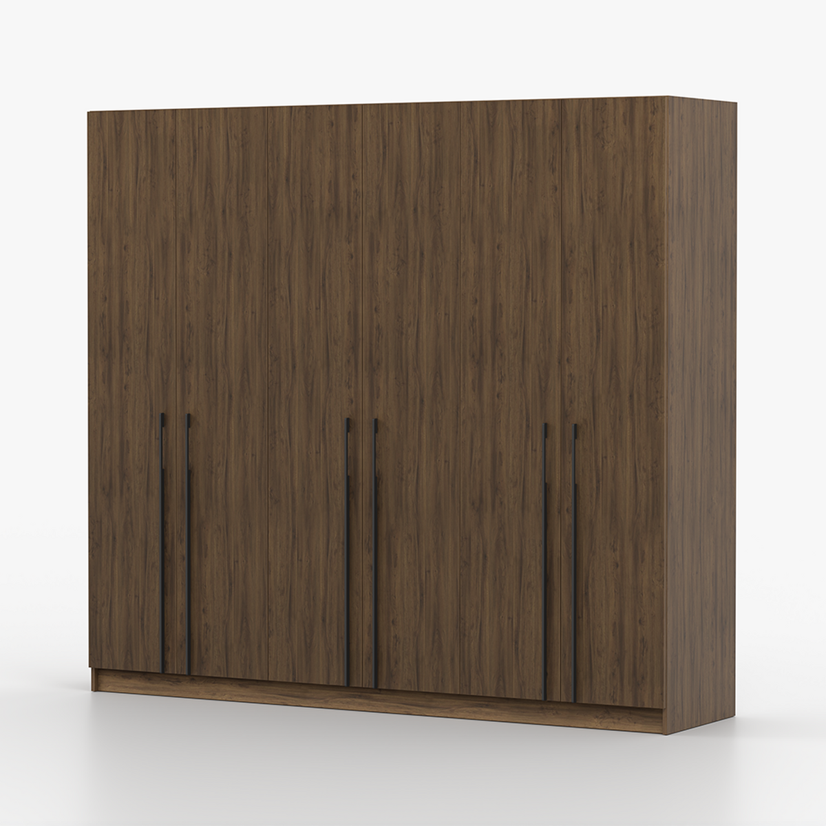 DREHTÜRENSCHRANK ROSA II 6D 230/210/55 cm 6-türig Nussbaum - Nussbaumfarben/Schwarz, Holz/Holzwerkstoff (230/210/55cm) - imoebel24