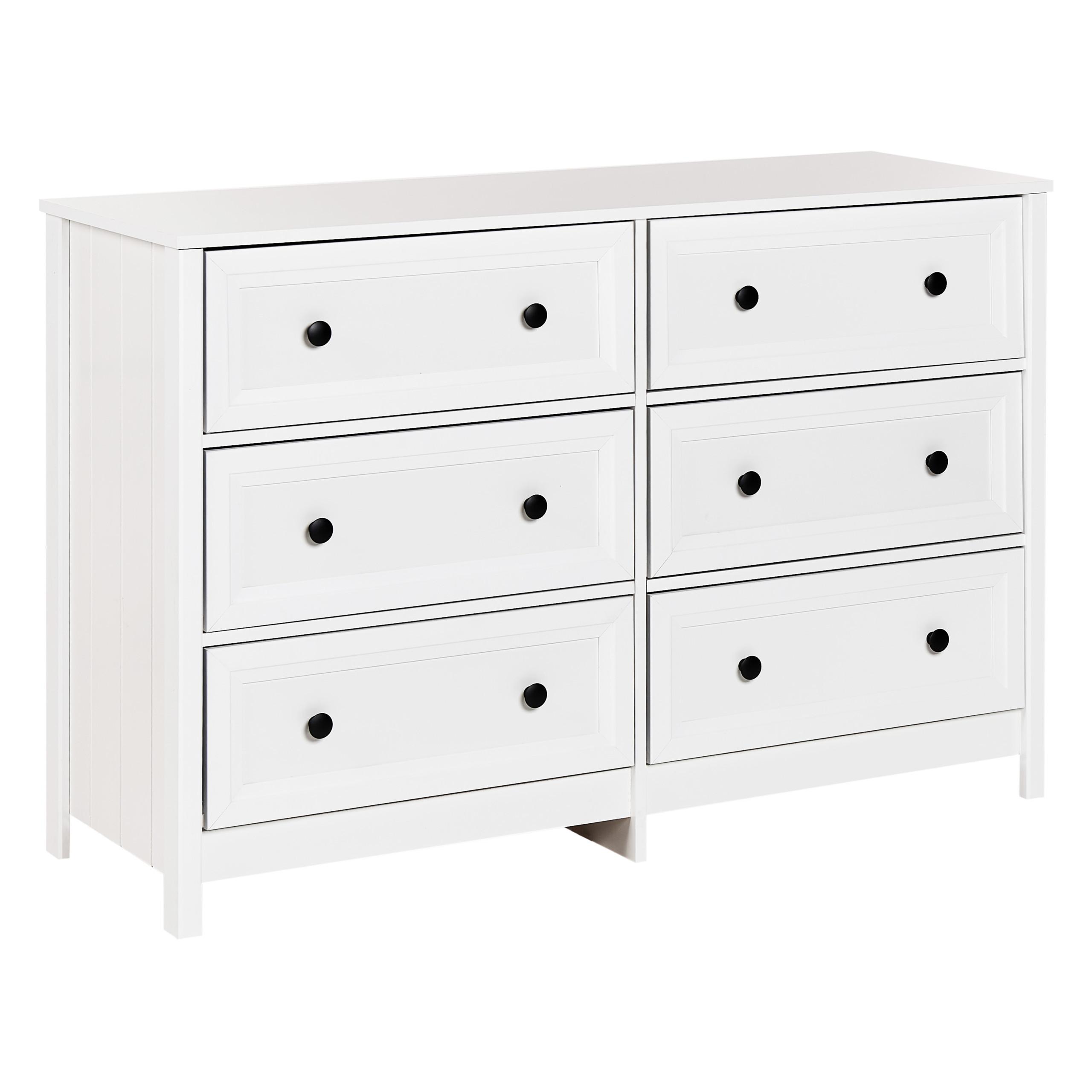 KOMMODE mit 6 Schubladen Weiß Hazelvale - Weiß, Holzwerkstoff (120/80/45cm) - Beliani