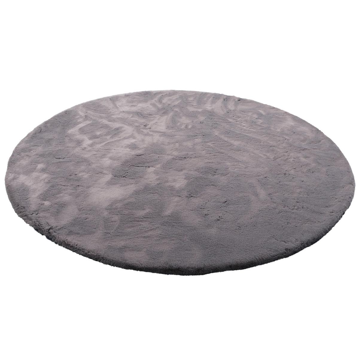 FELLTEPPICH LUXUS SUPER SOFT PLUSH RUND - Grau, Textil (80/80cm) - Pergamon