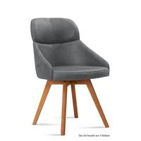 ESSZIMMERSTUHL (4er-Set) Donna 52x82x63 Eiche geölt/Grau - Eichefarben/Grau, Kunststoff (63/82/52cm) - 58aufmkessel