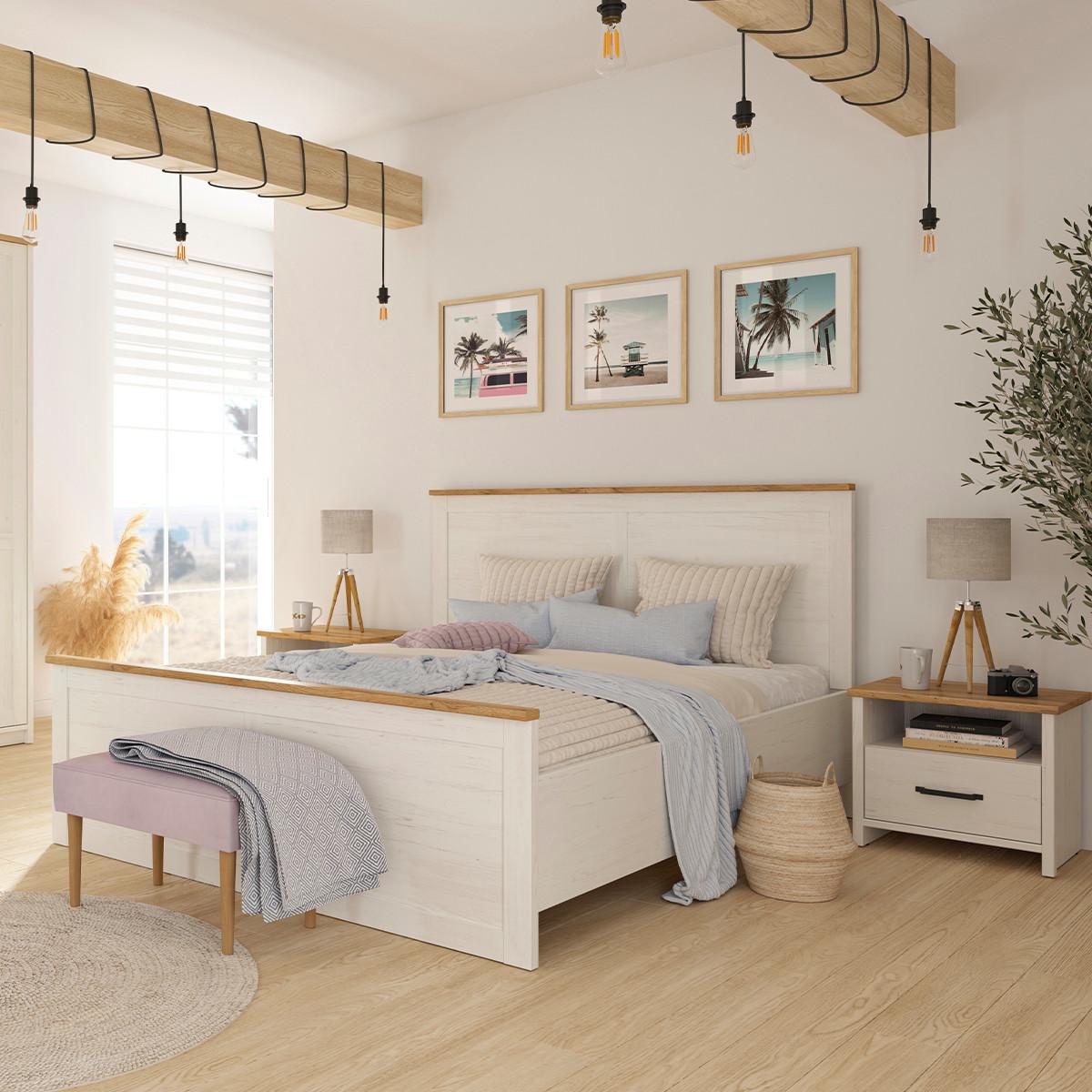 BOXBETT 160/200 Aksel Weiß - Weiß, Holzwerkstoff (160/200cm) - Petits-meubles
