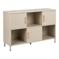 SIDEBOARD mit 3 Türen Metall Beige Ombura - Beige, Metall (120/80/40cm) - Beliani